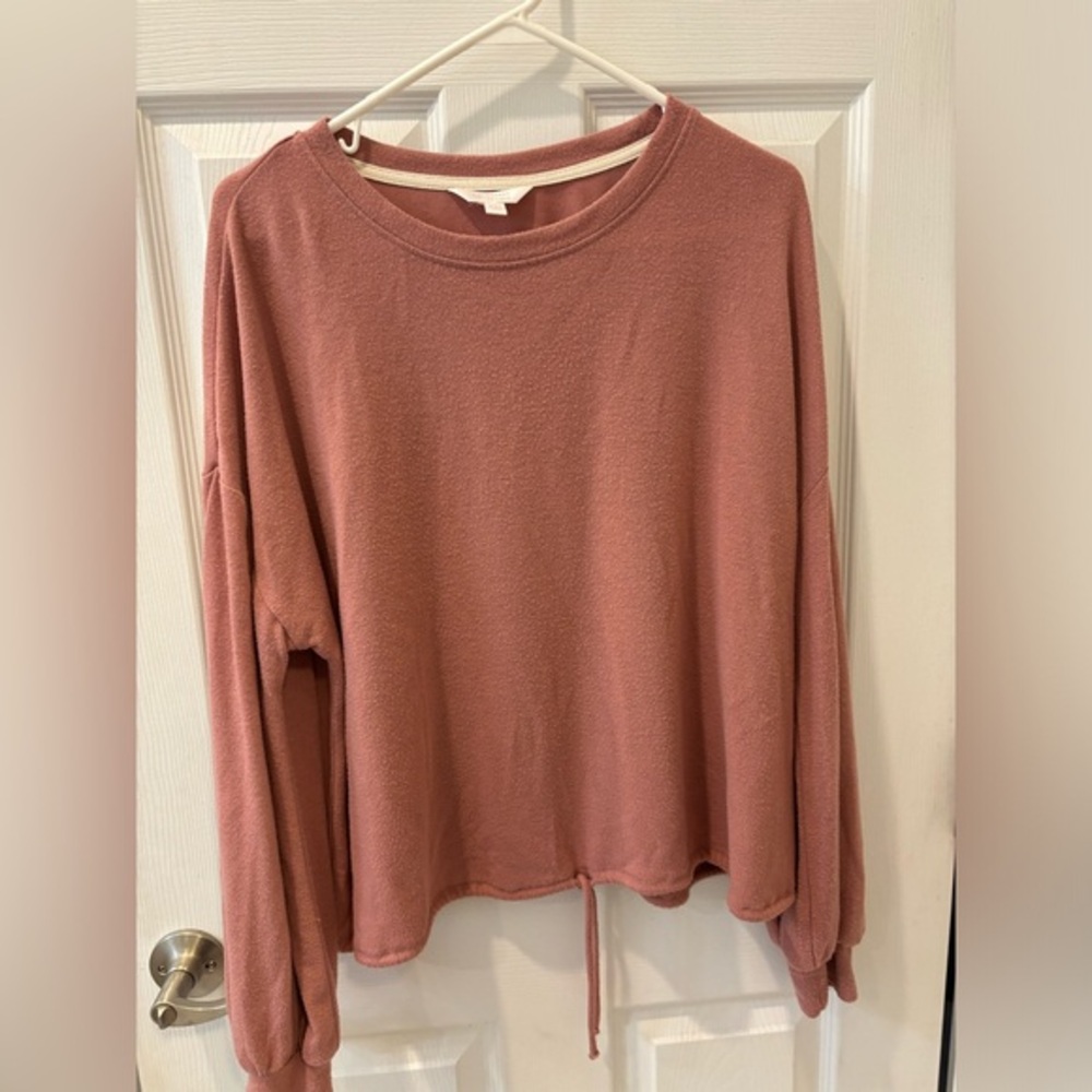 Lauren Conrad Drawstring Sweater Mauve/Dusty Rose Color - Size XXL